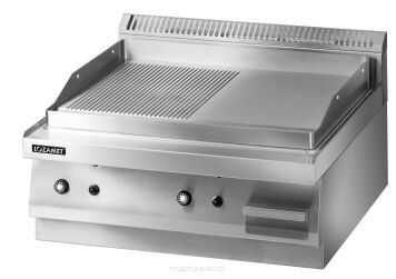 Grill płytowy gazowy | 1/2 gładki | 1/2 ryflowany | 8.0 kW | 800x650x300 mm