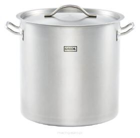 Garnek wysoki z pokrywką, stalowy, Ø 360 mm, 36.6 L