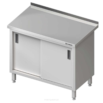 Stół stalowy z drzwiami suwanymi | przyścienny | spawany | 1000x600x850 mm