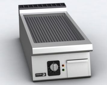 Płyta grillowa gazowa | ryflowana | 9.25 kW | 400x930x290 mm