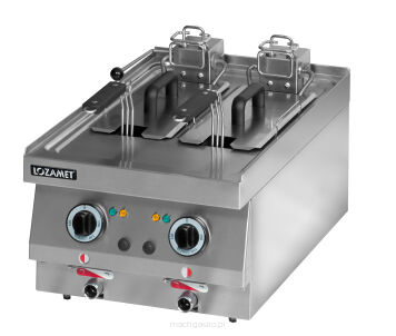 Frytkownica elektryczna | podwójna | 6.0 kW | 2x 4.8 L | 400x650x300 mm