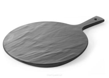 Płyta do serwowania okrągła o strukturze łupka, 424x300x15 mm