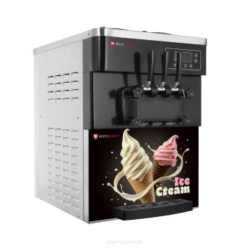 Maszyna do lodów włoskich | automat do lodów soft | nocne chłodzenie | 2 smaki + mix | pompa napowietrzająca | 2x6l | RQICM 830 Cube