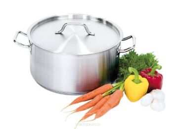 Garnek niski z pokrywką, stalowy, Ø 240 mm, 5 L