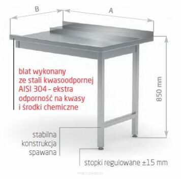 Stół wyładowczy do zmywarek na dwóch nogach POL-239-P