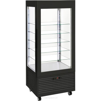 Witryna chłodnicza, cukiernicza, oświetlenie LED, czarna, 480 L