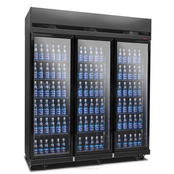 Szafa chłodnicza 3-drzwiowa przeszklona RQ1180-BLACK Resto Quality | czarna | drzwi skrzydłowe | 1650x631x2000 mm | 1181 l