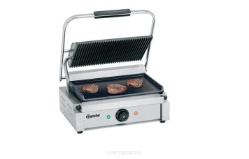 Grill kontaktowy “Panini” duża powierzchnia grillowa, płyta grillowa górna ryflowana, dolna gładka