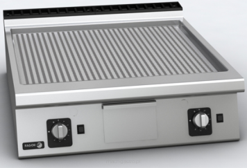 Płyta grillowa elektryczna 800 | ryflowana | chromowana | 15.0 kW | 800x930x290 mm