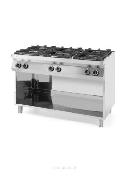 Kuchnia gazowa 6-palnikowa na podstawie otwartej, Kitchen Line, 28.5 kW