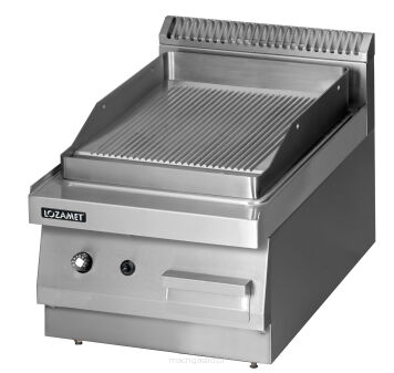 Grill płytowy gazowy | ryflowany | 4.0 kW | 400x650x300 mm