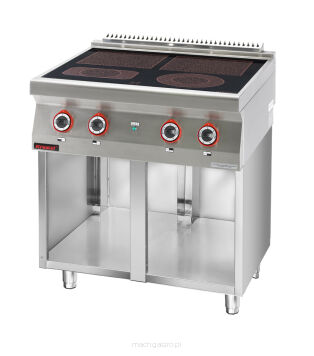 Kuchnia elektryczna ceramiczna 4-polowa na podstawie otwartej 700.KE-4C.S