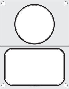 Matryca do zgrzewarki, 2 pojemniki: 1x 178x113 mm + 1x ø115 mm