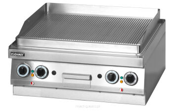 Grill płytowy elektryczny | ryflowany | 400 V | 6.8 kW | 700x650x300 mm