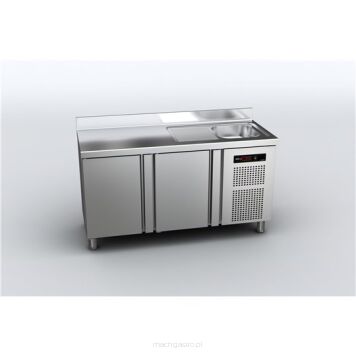 Stół chłodniczy ze zlewem linia SNACK600 268L 2-drzwi CCP-2S/S