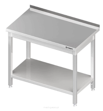 Stół stalowy z półką | przyścienny | skręcany | 1800x600x850 mm
