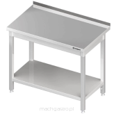 Stół stalowy z półką | przyścienny | skręcany | 1800x600x850 mm