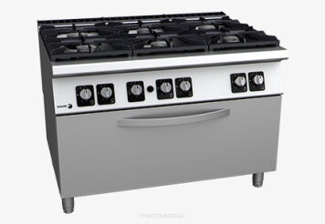 Kuchnia gazowa 6 - palnikowa z dużym piekarnikiem gazowym | 57.95 kW | 1200x930x850 mm